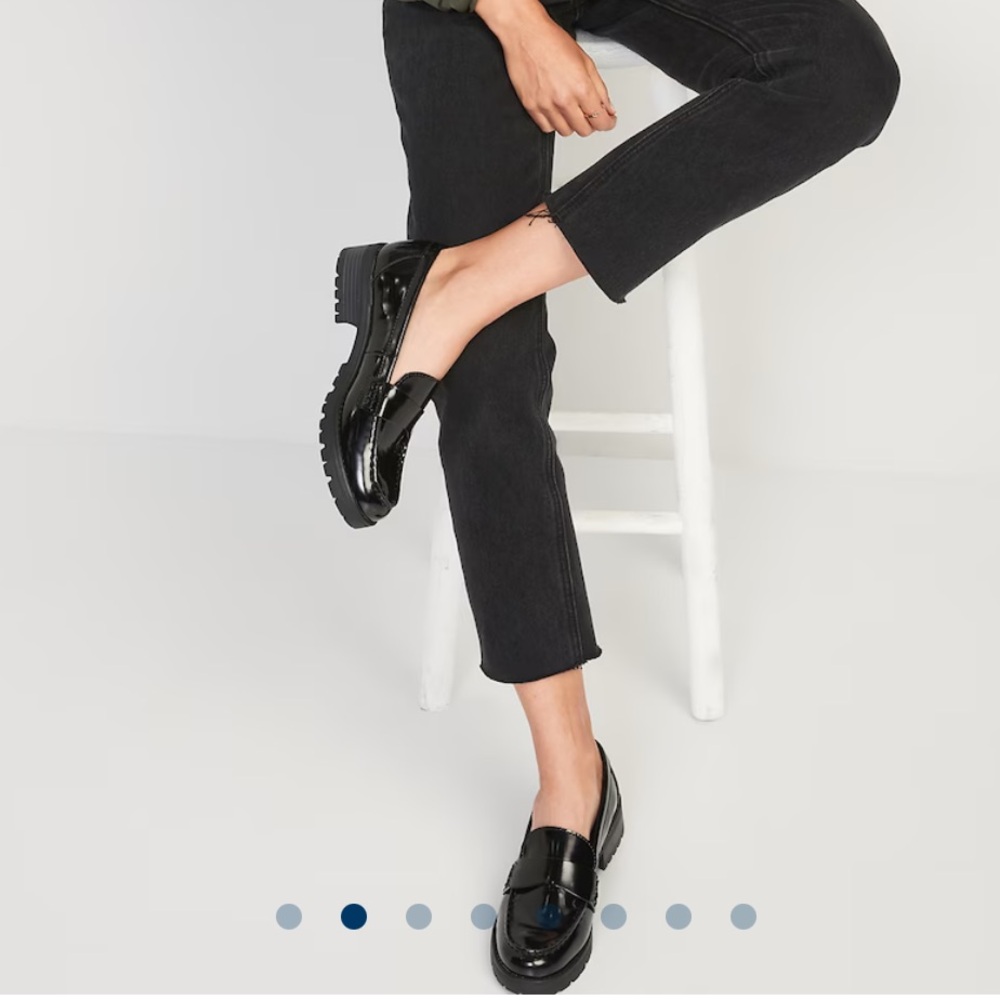 Faux-Leather Chunky Loafers
